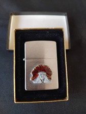 JOLI BRIQUET ZIPPO TETE D'INDIEN / DANS SA BOITE / BRADFORD MADE IN USA