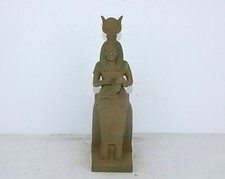 Rare statue égyptienne ancienne du dieu des soins Isis infirmiers Horus mytho...