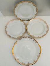 ?️Lot 3 Assiettes Creuses + 1 Plat Ovale Doré en Porcelaine Limoges F&D ?️