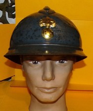 CASQUE MILITAIRE LOURD MODELE ADRIAN 1915 DE L'ARMEE FRANCAISE  , FABRICATION F