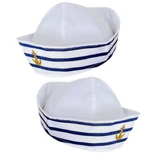  2 Pcs Nautical Outfit Casquette De Marin Chapeau Capitaine Bateau