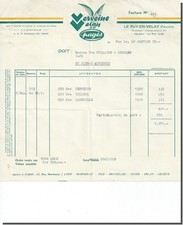 Facture - VERVEINE VELAY Pagès Le Puy en Velay 1959