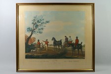  LITHOGRAPHIE ANCIENNE, encadrée, Carle Vernet,Départ pour la chasse N°3,chevaux