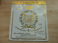 étiquette vin chateau Gruaud Larose 1978 MAGNUM 150cl Saint Julien wine label