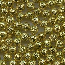 504116/4 *** 40 BOULES FILIGRANE LAITON DORÉ 4MM 