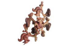 MAROLIN Figurine Écureuil sur Arbre 4 Pièces Marron 10cm