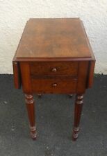 Table de chevet ancienne à rabats – marqueterie bois – design XXe – REF 1344