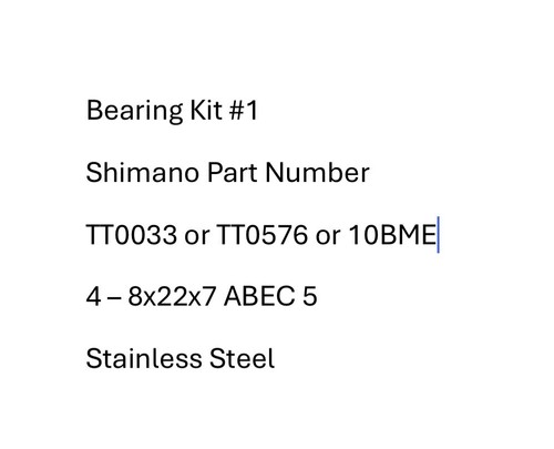 Bearing kit fits shimano - bearing,