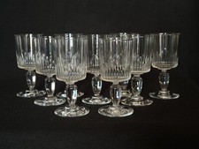 9 anciens verres en cristal taillé Baccarat /Val St Lambert modèle Jeux d'Orgues