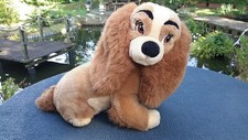 Peluche Chien LADY  de " La Belle et le Clochard " de Disney   25cm haut VINTAGE