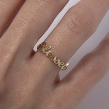 Bague Script Bénie En Or