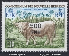 NOUVELLES HEBRIDES TAUREAU CHAROLAIS N° 462 NEUF * AVEC CHARNIERE