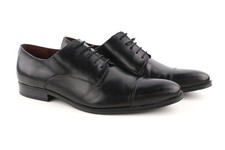Chaussures Formelles Basses En Cuir Véritable Noires Pour Hommes EU42