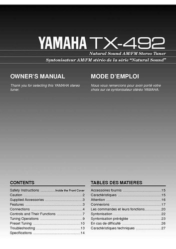 Yamaha 492 tuner owners - yamaha,