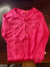 MIM-PI Gilet Fille Rose Fleurs