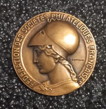   x Médaille Bronze Société Philatélique Française gr Contaux