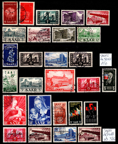 Sarre timbres 1952 - timbres, à