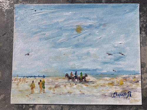 Tableau huile sur toile signé - toile,