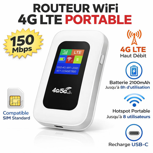 Routeur wifi lte portable - 4g,