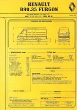 RENAULT / B 90 . 35 / CAMION RIGIDO FURGON / FICHA TECNICA de  1989 / ESPANOL