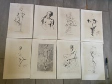 Lot de 23 gravures – Études de nus et figures, XIXe siècle ou début XXe