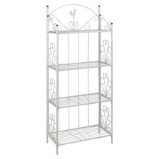 Etagère 4 niveaux acier blanc