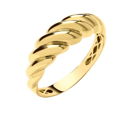 Bague corde jaune - corde, or