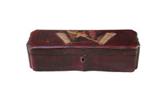 Coffret en bois laqué. Motifs