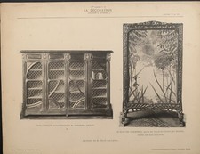 Tableau ancien estampe Art Deco Art nouveau meubles de Felix Malleval