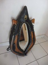 Glace, Miroir,Collier de Cheval de trait en bois cuir et laiton