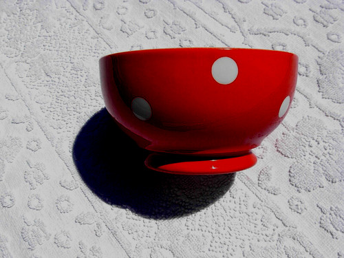 Beau bol rouge pois - bol,