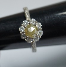 Bague en diamant rond jaune