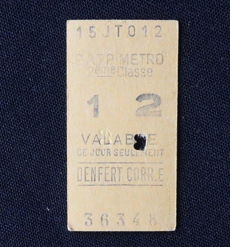 Ancien ticket paris métro - ancien,