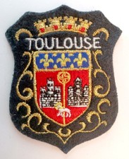 Écusson ancien TOULOUSE Haute-Garonne France - en feutrine brodée