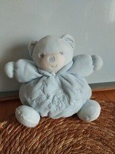 Doudou ours boule bleu clair