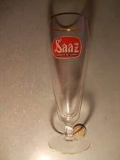 Superbe verre à bière SAAZ flûte H 20 cm brasserie de Gayant DOUAI Nord 1970 !