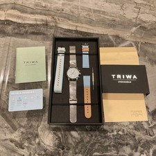 Ensemble ceinture personnalisée TRIWA LCST110 homme quartz rond argent W38 mm...