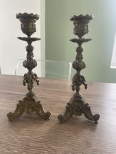 Ancienne paire de bougeoirs en