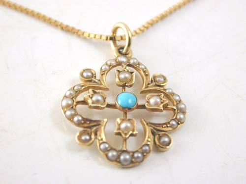 Pendentif fleur antique - fleur,