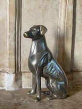 Anonyme - Sculture en Bronze Argenté - Chien assis - XX