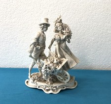 ancien biscuit romantique EPOQUE ART NOUVEAU porcelaine Couple 16,5 cm Sculpture