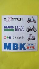 Planche 4 autocollants Scooters MBK : BOOSTER, MAG MAX, HOT CHAMP 9,7 x 9,8 cm