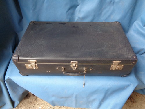 Ancienne valise bleue coffre - valise,