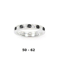 Alliance Rhodié T50 Rail de Diamant & Onyx Cz 3mm Argent 925 Dolly-Bijoux