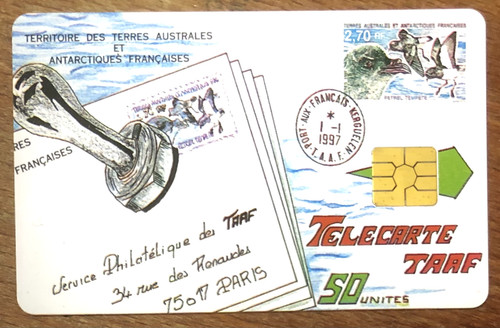 Taaf cachet postal télécarte - postal,