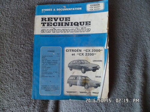 Rta citroen 2000 2200 - cx, et