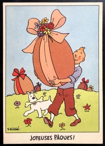 Tintin carte festive - tintin,