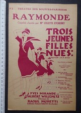 partition trois jeunes filles nues : Raymonde - Colette Etcherry