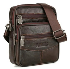 SACOCHE Hommes Vintage cuir Sac à bandoulière 14.5cm x 6cm x 17.5cm 