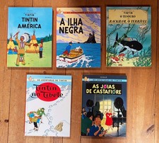 As aventures de Tintin (Hergé) 5 bandes-dessinées en portugais